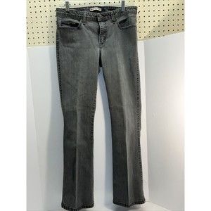 Lee Mid Rise Bootcut Jeans Lower On The Waist Womens 12 Gray Distressed cotton